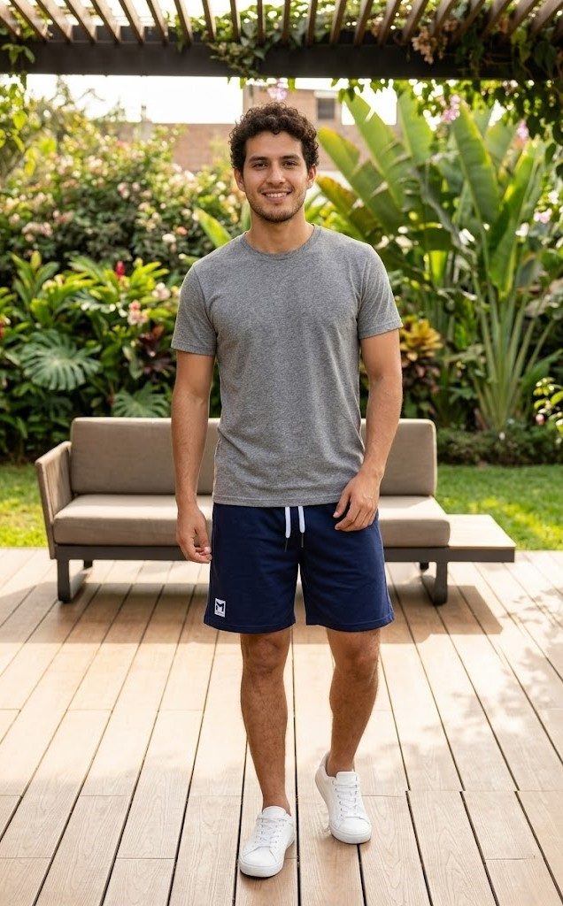 SHORT AZUL BERMUDA HOMBRE